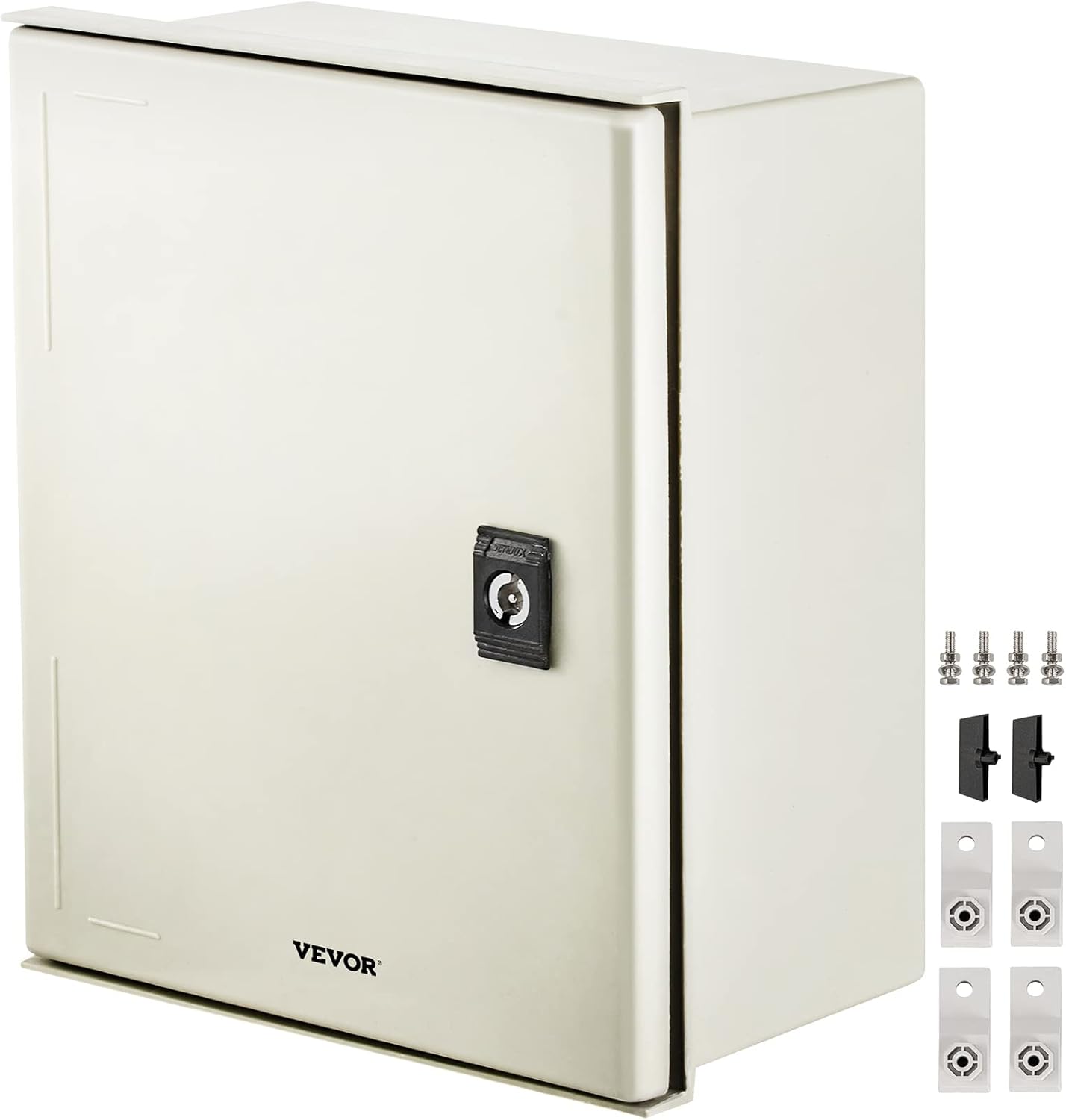 VEVOR Electrical Enclosure Box, 12” ×10” ×6”, Fiberglass Junction Box, IP66 Waterproof & Dustproof, Outdoor Electrical Box, with Mounting Plate