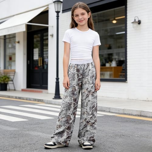 Image of Girls Clothes 2 Piece Short Sleeve T-Shirt Tops & Camo Pants Spring Summer Casual Outfits for Teen Tween Girl 7-14Y
