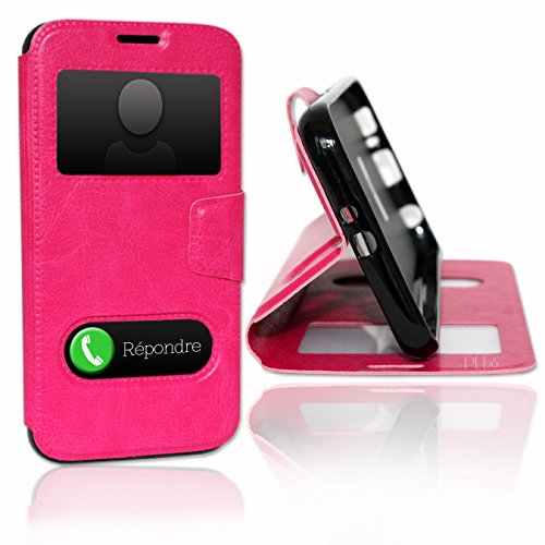 PH26 Housse Folio Rose dédiée au Sony Xperia SP en éco Cuir avec surpiqûres