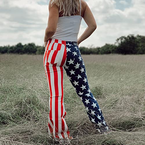 Jligbaxidg Mother And Daughter Matching Pants 4Th Of July Outfits Women Girl American Flag Flare Trousers Bell Bottoms Jeans #TOP3