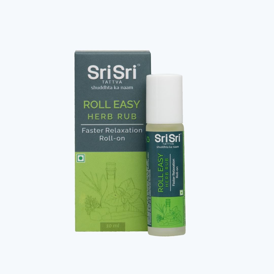 Sri Sri Tattva Roll Easy Herb Rub, 10ml, Ayurvedic Roll-On for Headache, Cold and Joint Pain Relief | 10 ml Each | Packof 2