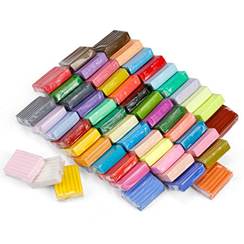 Polymer Clay Starter Kit, CiaraQ 50 Colors Oven Bake Modeling Clay Set