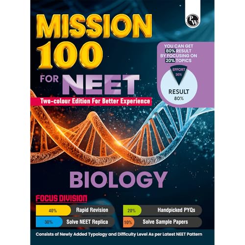 Image of PW Mission 100 Biology For NEET UG 2026 Exams | Chapterwise Revision & Practice Based on 80-20 Rule with Sample Papers and Handpicked Past Year Questions (PYQ)
