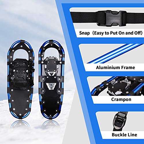 image for Qdreclod 25/27/30 Inches Light Weight Snowshoes for Women and Men, Non