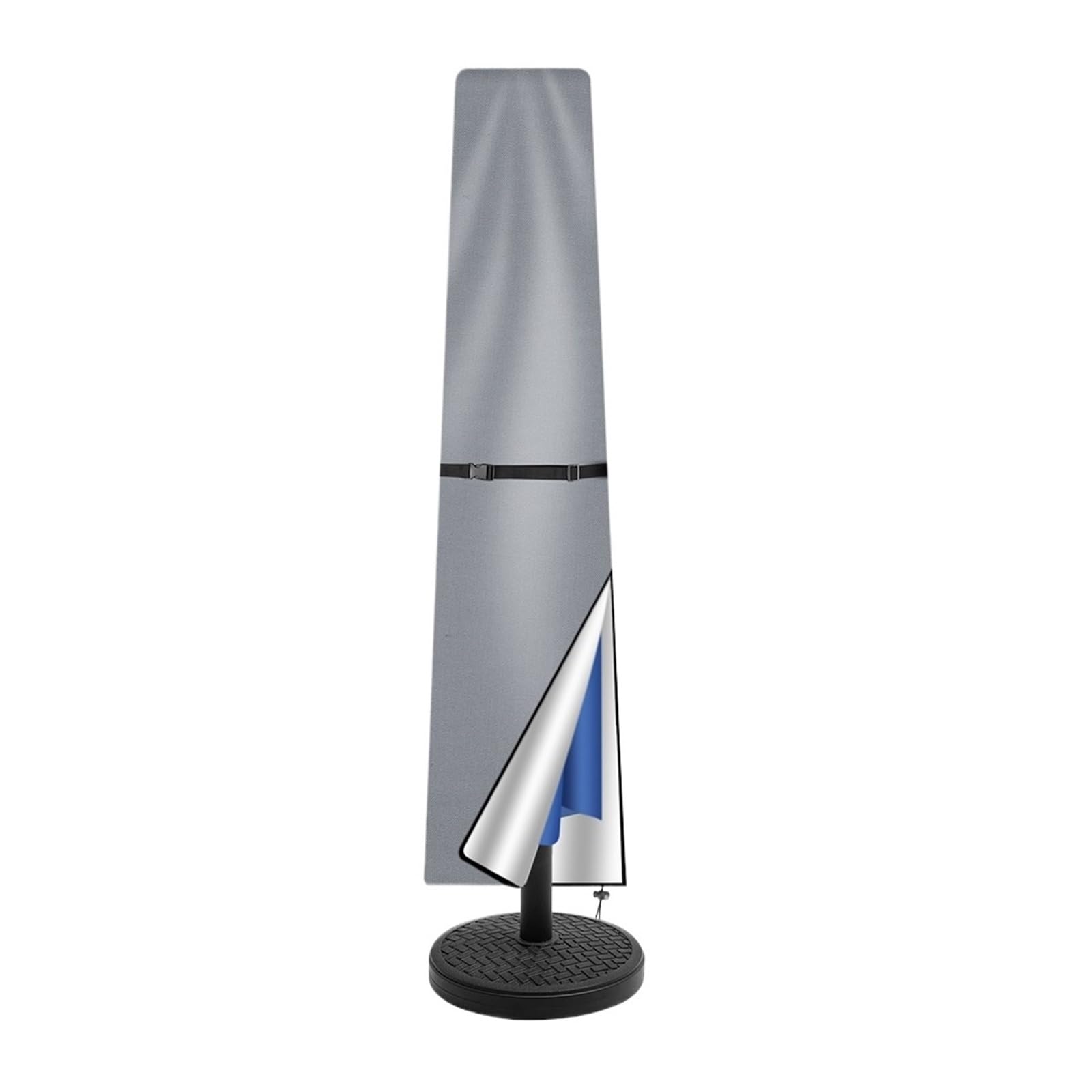 Parasol Cover Patio Umbrella Covers Waterproof Windproof Anti-UV With Zip 210D Oxford Fabric Cloth For Garden Outdoor Maximum Protection(Grey,210D Height 240cm)