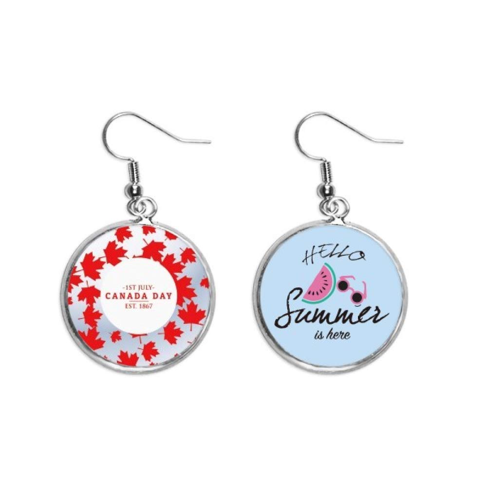 Pendientes de sandía y hoja de arce para el 4 de julio y Día de Canadá 5