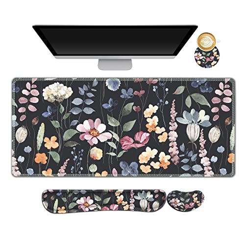 ARTSO Gaming Mouse Pad Wrist Support Set, XXL Large Desk Mat Mous...