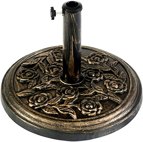 Unibos | 10kg Cast Iron Effect Parasol Base | Easy to Assemble | Cast Iron Parasol Base | Outdoor Parasol Holder | Anti-Rust Round Umbrella Base | Parasol Weight Stand | Heavy Duty