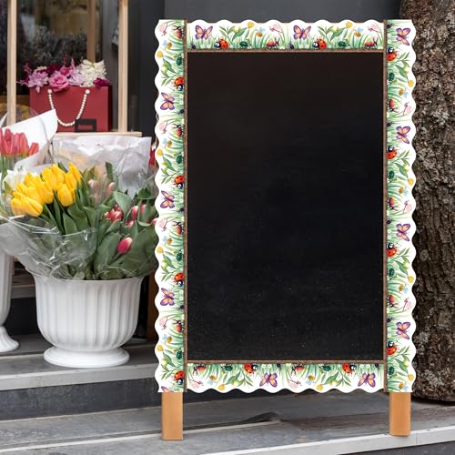 Image of BeYumi Watercolor Insect Border Trim - 65ft Back to School Watercolor Insect Rolled Border Trim Summer Colorful Bugs Flower Bulletin Board Borders School Classroom Office Party Wall Chalkboard Decor