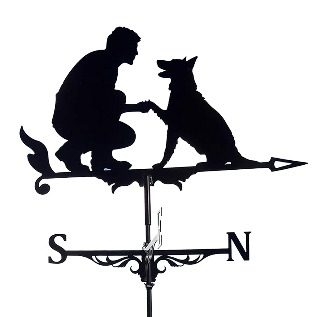 TAXXII Wind Direction Indicator,Weather vanes. Vane Weather Vain for Roof Vanes Roofs Weathervane -Man with Dog