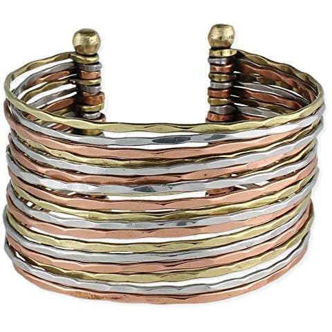 ZAD Hammered Mixed Metal Cuff Bracelet Cover
