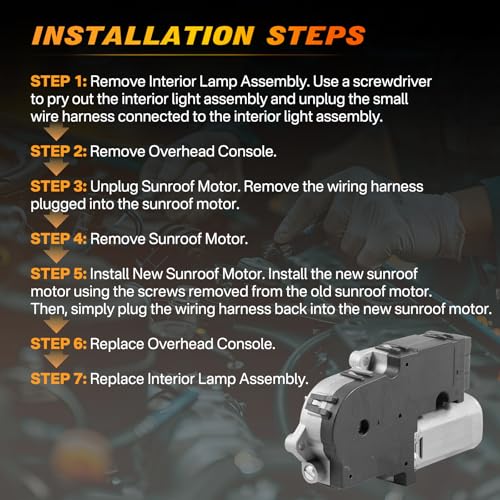 Image of 2Pcs Sunroof Motor Left and Right, Moon Roof with Bolts Compatible with 2011-2017 Ford Explorer Sport Utility 2.0L L4 3.5L V6 Replace BB5Z15790A, BB5Z15790D