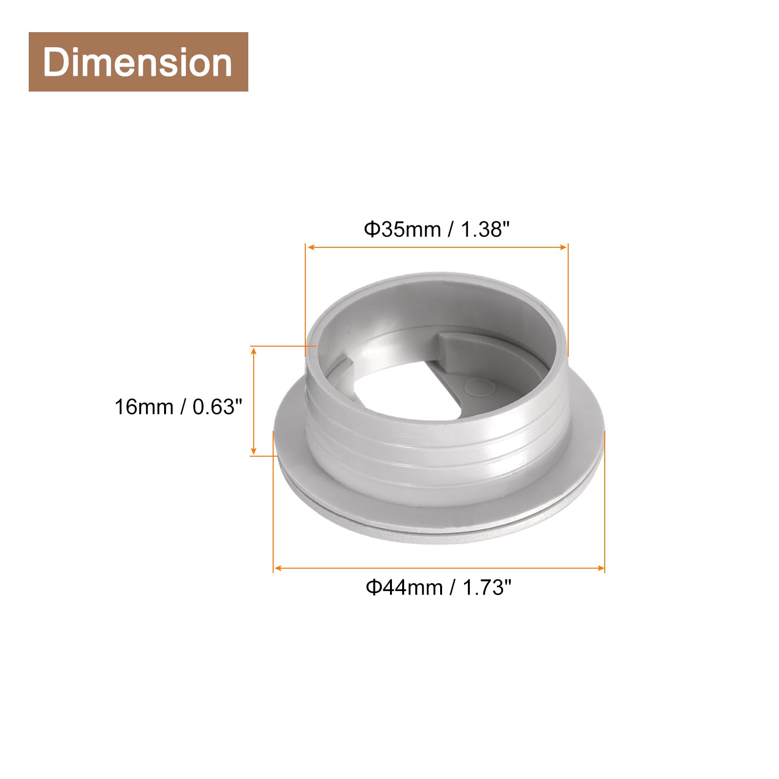 6 Coperture Foro Cavi 35mm Per Scrivania - Organizzatore Cavi In ABS Grigio, Passacavi Ordinato - Foto 5
