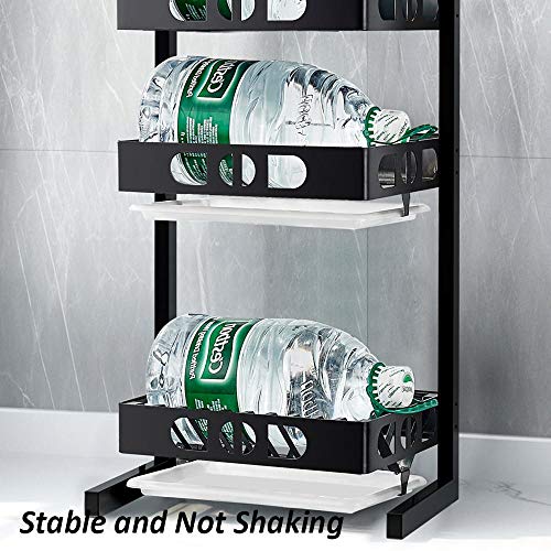 Estante de almacenamiento de acero inoxidable con bandeja de goteo, escurridor de platos para platos, tazas, vasos y cubiertos, diseño sobre el fregadero