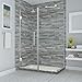 Aston SEN967EZ-CH-403436-10 Bromley Frameless Hinged Shower Enclosure with StarCast Clear Glass, 39.25" to 40.25" x 36.375" x 72", Polished Chrome