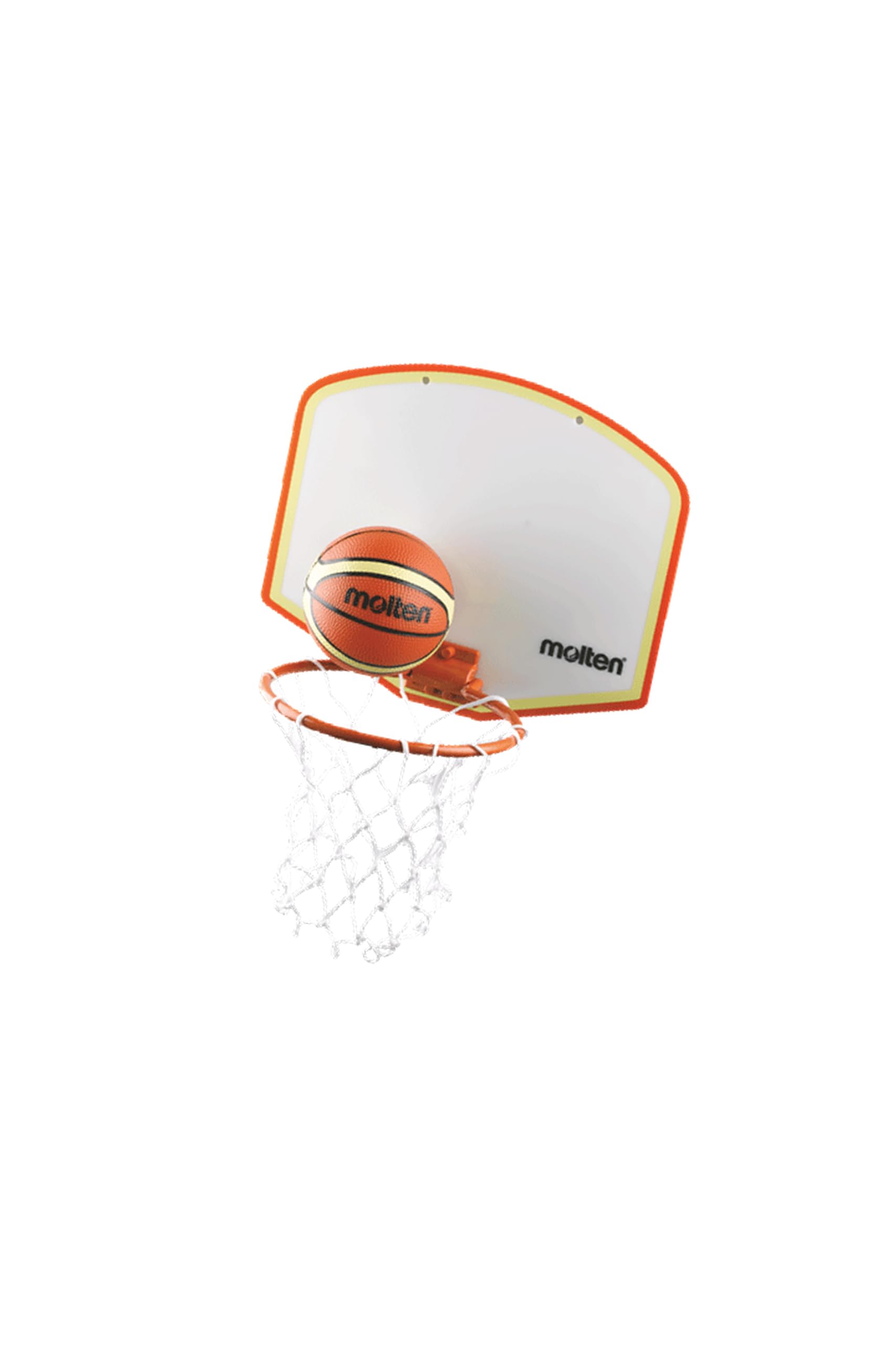 Molten KB100V12 Mini Basketball-Set, Klebehalterung, Board (28 x 15.5 cm), Bällchen (Ø 9 cm), Ring (Ø 16 cm), Paketeinheit 12