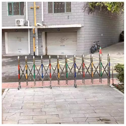 Puerta plegable retráctil con ruedas, valla de metal para exteriores para entrada segura