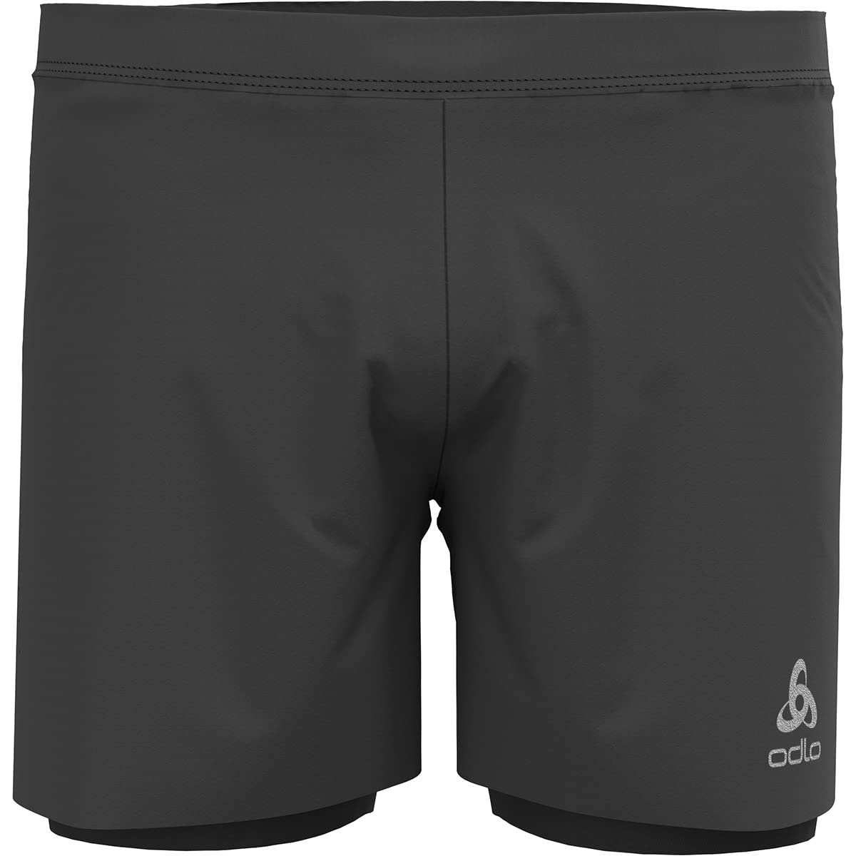 ODLO Men's ZEROWEIGHT 5 INCH 2-in-1 Running Shorts, Black, S