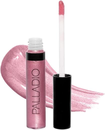 Palladio Lip Gloss, Passion Pink, Non-Sticky Lip Gloss, Contains Vitamin E and Aloe, Offers Intense Color and Moisturizati...