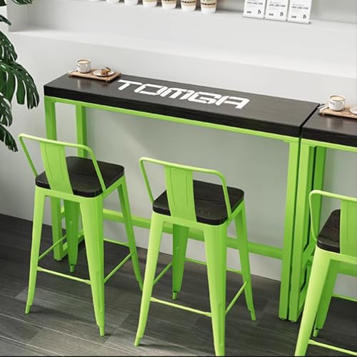 Mesa de madera maciza con base de metal, mesa consola de estilo industrial para comedor y sala de estar