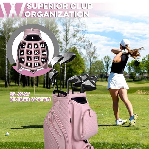 Luxury PU Leather Golf Cart Bag