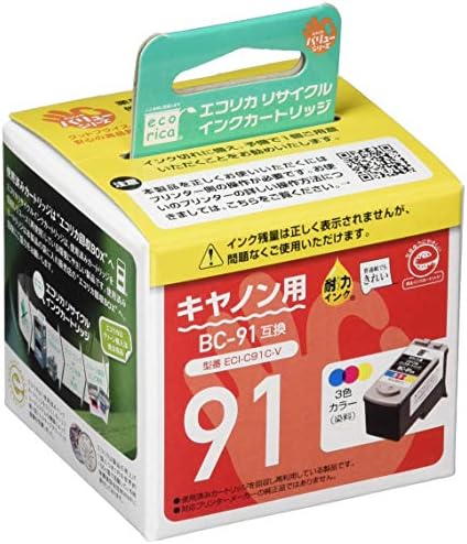Amazon.co.jp: エコリカ キヤノン BC-91対応リサイクルインク カラー 