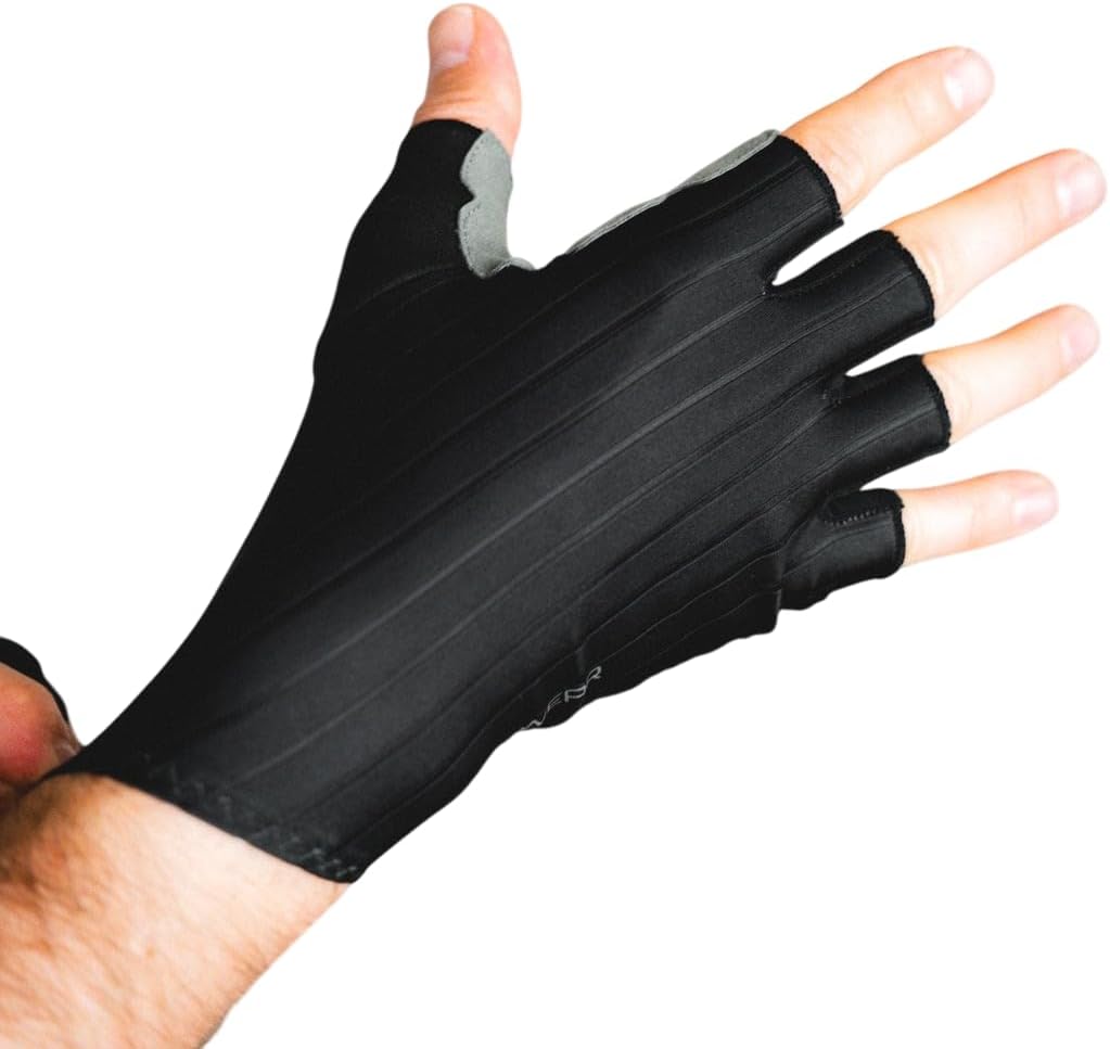 "AeroGlovz Short Finger Cycling Gloves - Aero-Optimized, Ergonomic Fit, Silicone Grip, Padded Protection
