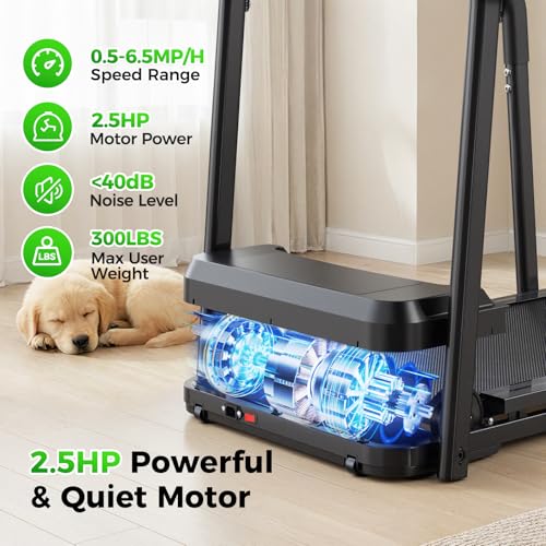 Image of Lastforever Walking Treadmill with Extra-Long Safety Handrails,Senior Treadmills for Home, Home Recovery Fitness Exercise Machine for Elder, 310 lbs Capacity, 16.5'' Wider Running Belt