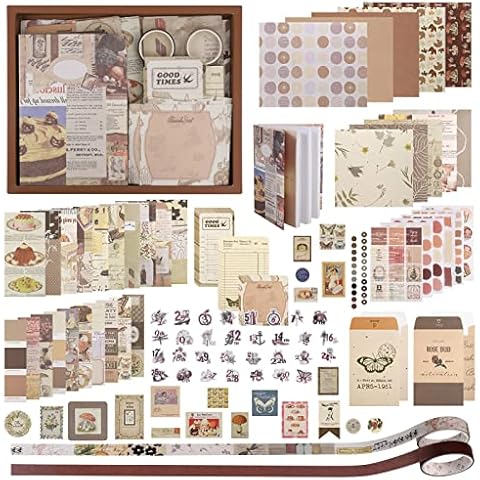 Zocipro Vintage Scrapbook Kit with A6 Notebook Cover
