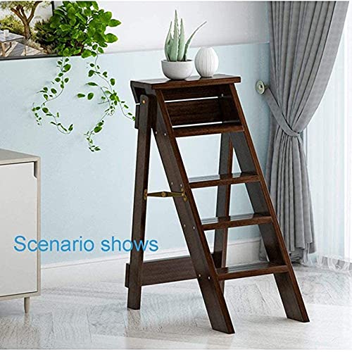 Escalera taburete de madera maciza con diseño robusto de alta durabilidad 7