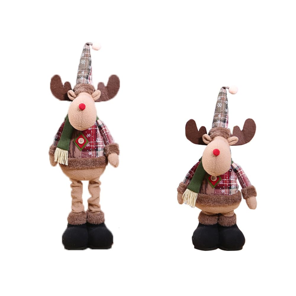 Nuziku C Hristmas Figurines,Telescopi Standing Hristmas Plush With Santa Laus Snowman Reindeer,Vvid Hristmas Doll Xmas Table Entrepiece For Table Fireplace Decor Home Decoration