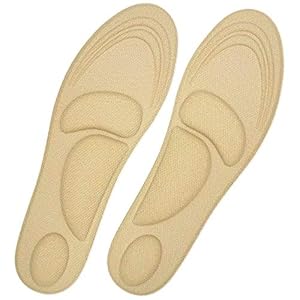 Dr. Foot’s Arch Support Insoles, Help Against Plantar Fasciitis, Metatarsal and Heel Pain, Diabetic Anti-Sweat Foam Comfortable Insoles for Shock Absorption (L | 7~12 US Men’s, Beige)