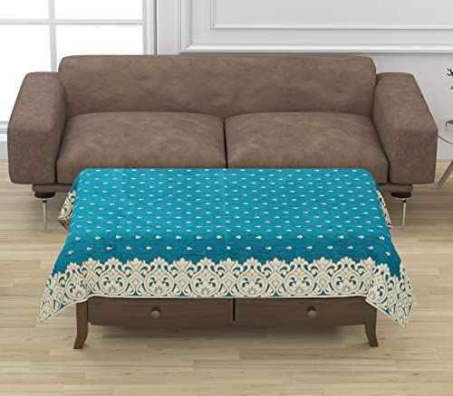Image of Premium 5 Seater Printed Sofa Cover Set with Cushion + Table Covers, 3,1,1 Seater 10 Pieces Sofa Back Slip Panels, Single Seater,Sky Blue (Pack of 12)