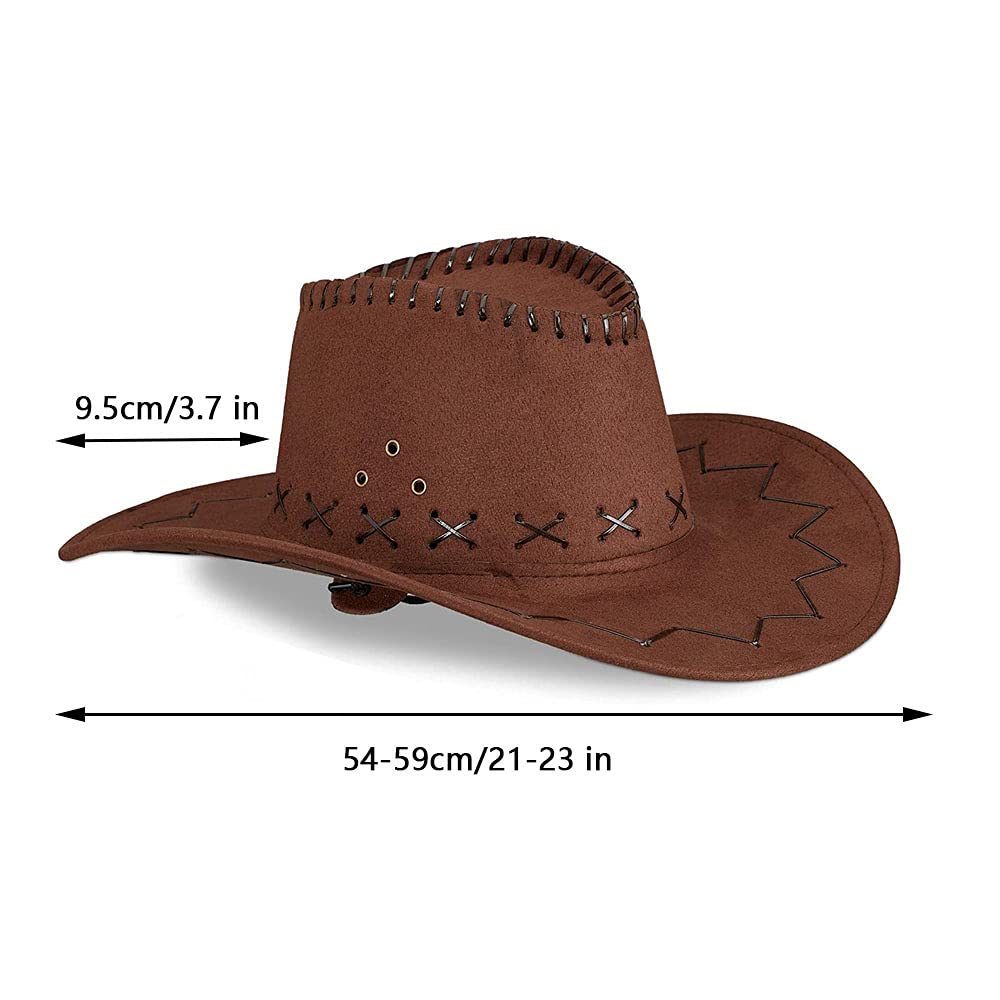 Chapeau de Cowboy, Chapeau de Cowboy à Large Bord, Chapeaux de Cow-Girl Occidentaux, Chapeau de Cowboy en Cuir