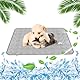 Yegookay Hunde Kühldecke 62×50cm Kühldecke Katze Hundedecke Sommer Kühlend Hundebett Kühlend Waschbar rutschfeste Hundematte Geeignet für Auto Zuhause und Freizeit (Grau M)