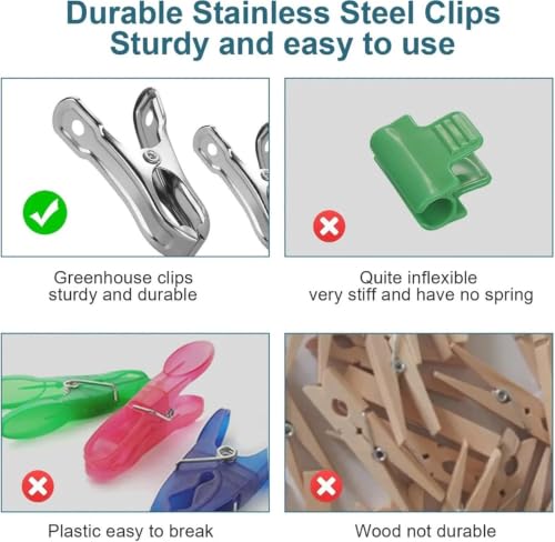 Clips de jardín de acero inoxidable de alta resistencia para telas de invernadero 7