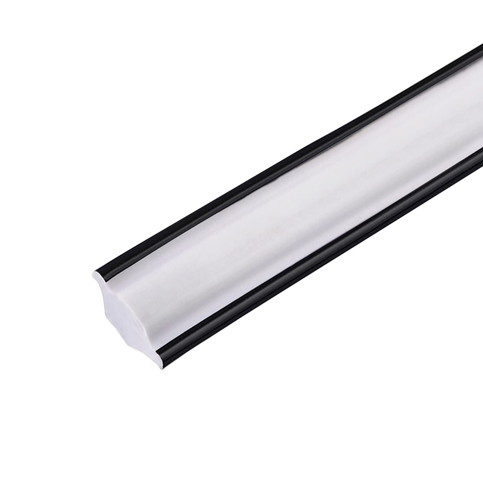 PVC Edging Strip Self Adhesive Quadrant Trim Skirting Board 3M Home Wall Inside Corner Decoration Caulk Strip Strong Self-Adhesive Anti-Mold Skirting Board(White with Black Trim,19 * 13mm)