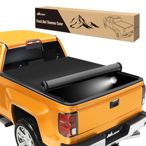 Image of Nilight Soft Roll Up Truck Bed Tonneau Cover Compatible with Chevy Silverado 1500 / GMC Sierra 1500 2014 2015 2016 2017 2018 6.6ft