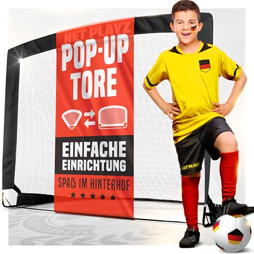 NET PLAYZ - Set di 2 porte da calcio per bambini – 120 x 90 x 90 x 90 cm – Porta da calcio pieghevole per bambini e adulti (1 pezzo)