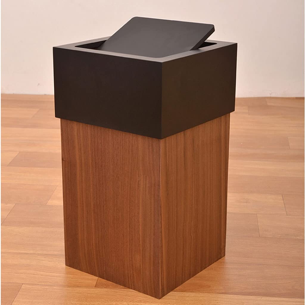 Kosz na śmieci Trash Can Creative Drewniane śmieci Puszka Design Design Can Gruby i trwały wodoodporny kosz do przechowywania dom i biuro (Color : A)
