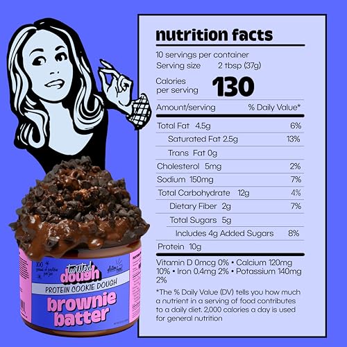 Image of Twisted Dough Protein Cookie Dough, Brownie Batter Flavor, 2 Pack, 100g Protein, Healthy Snacks, Gluten Free Edible Cookie Snack, High Protein Low Carb & Low Sugar Dessert for Kids & Adults, Keto Friendly