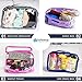 Small Clear Travel Packing Cube/See Through PVC Plastic Pouch for Carry On Suitcase, Backpack or Diaper Bag/Transparent Multipurpose Accessories, Makeup & Underwear Organizer w/Handle (Pink)