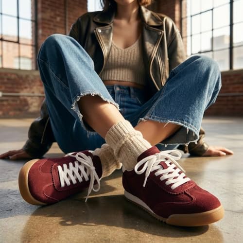 Image of CUSHIONAIRE Topcat Genuine Leather Suede Sneakers for Women, Lightweight Everyday Casual Womens Shoes with Retro Style and Cushioned Comfort