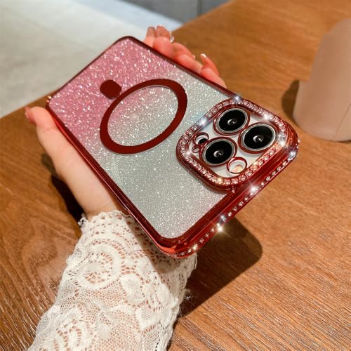 Coque diamant magnétique iPhone 15 finitions pailletées de luxe