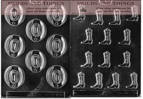 2 Cowboy-Schokoladenformen Aus Silikon – Mit 5 Motiven (Hut, Stiefel, Pferd, Sattel), BPA-frei, Hitzebeständig Bis 230°C