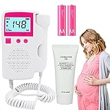 Baby Heartbeat Doppler Pregnancy,Fetal Heartbeat Monitor LCD Digital Screen with Battery and Gel