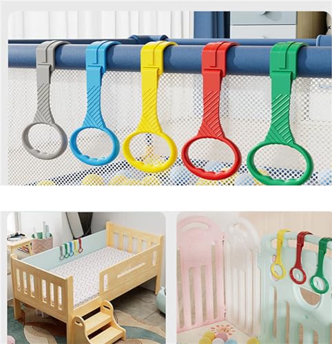image for YYaaloa 5pcs Walk Assistant Plastic Baby Crib Pull Rings for Baby Baby