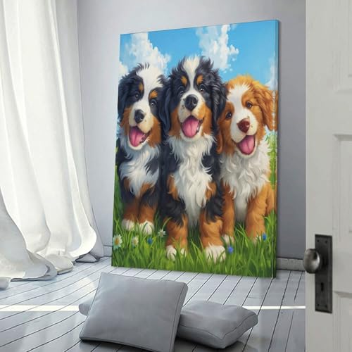 Tableau chien impression sur toile déco murale salon 50x75 cm - 3