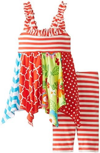 Bonnie Baby Baby-Girls Newborn Stripe To Multi Print Legging Set