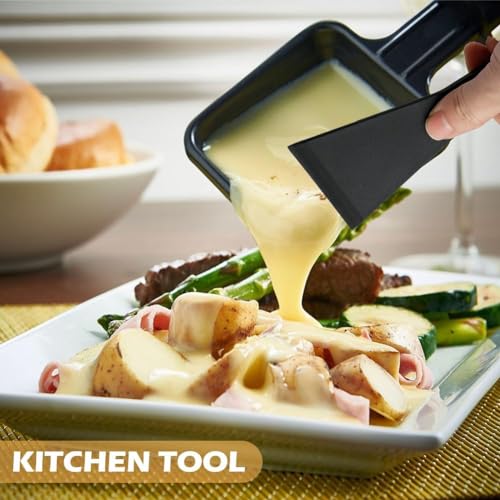 Raclette Schaber,Raclette Spatel,Raclette Schieber, 8PCS mit 1 Silikonbürste Raclette Pfannenwender Küchenwerkzeuge Küchenutensilien für Antihaft Pfannen Käse Grills Gourmet Bretter
